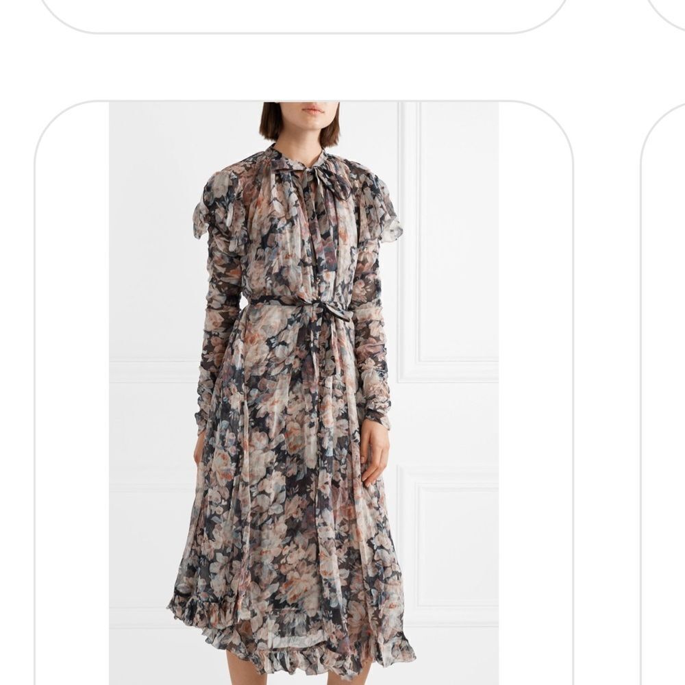 Zimmerman Tempest Frolic High-Neck Floral Silk Maxi Dress
